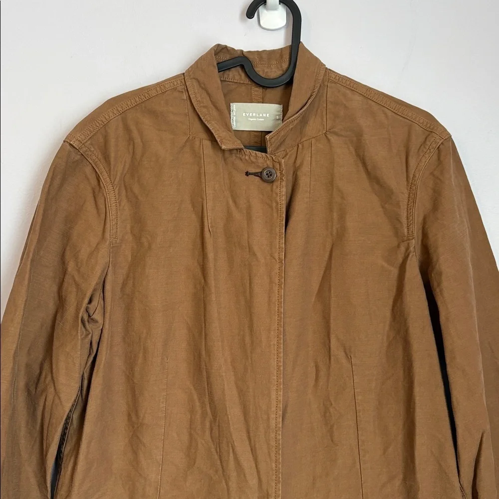 Everlane Fatigue Blazer size S Oversized Walnut Brown Organic Cotton Linen